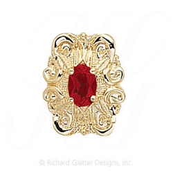 GS342 G - 14 Karat Gold Garnet Slide 